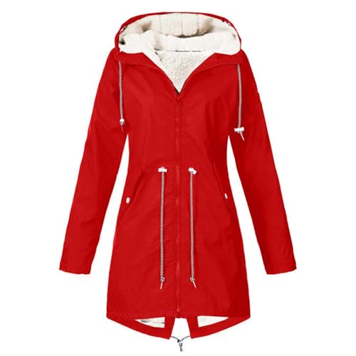 Gefütterte Regenjacke Damen Wasserdicht, Regenmantel Damen Gefüttert Warm,Winterjacke Damen mit Teddyfell Kapuze Outdoor Jacke Mantel Dicke Plüsch Wintermantel Softshelljacke Windjacke Große Größen Gefütterte Regenjacke Damen Wasserdicht, Regenmantel Damen Gefüttert Warm,Winterjacke Damen mit Teddyfell Kapuze Outdoor Jacke Mantel Dicke Plüsch Wintermantel Softshelljacke Windjacke Große Größen von DeaAmyGline