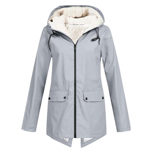 Gefütterte Regenjacke Damen Wasserdicht, Regenmantel Damen Gefüttert Warm,Winterjacke Damen mit Teddyfell Kapuze Outdoor Jacke Mantel Dicke Plüsch Wintermantel Wanderjacke Softshelljacke Regenmantel Gefütterte Regenjacke Damen Wasserdicht, Regenmantel Damen Gefüttert Warm,Winterjacke Damen mit Teddyfell Kapuze Outdoor Jacke Mantel Dicke Plüsch Wintermantel Wanderjacke Softshelljacke Regenmantel von DeaAmyGline