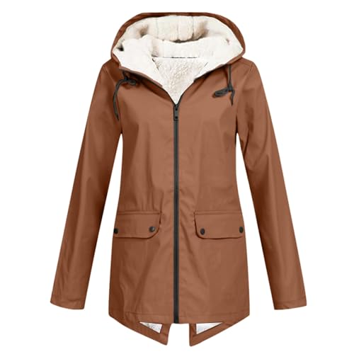 Gefütterte Regenjacke Damen Wasserdicht, Regenmantel Damen Gefüttert Warm,Winterjacke Damen mit Teddyfell Kapuze Outdoor Jacke Mantel Dicke Plüsch Wintermantel Wanderjacke Softshelljacke Regenmantel Gefütterte Regenjacke Damen Wasserdicht, Regenmantel Damen Gefüttert Warm,Winterjacke Damen mit Teddyfell Kapuze Outdoor Jacke Mantel Dicke Plüsch Wintermantel Wanderjacke Softshelljacke Regenmantel von DeaAmyGline