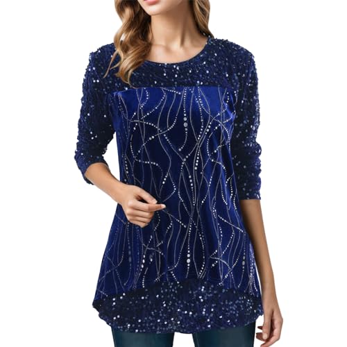Glitzer Oberteile Damen, Pailletten Bluse Damen Elegant,T Shirt Damen Langarm Asymmetrischer Saum Langarmshirt Locker Tunika Tops Longshirt Festliche Party Oberteil Blusen & Tuniken für Frauen Glitzer Oberteile Damen, Pailletten Bluse Damen Elegant,T Shirt Damen Langarm Asymmetrischer Saum Langarmshirt Locker Tunika Tops Longshirt Festliche Party Oberteil Blusen & Tuniken für Frauen von DeaAmyGline