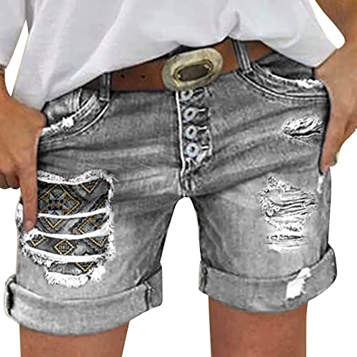 Jeans Shorts Damen Sommer - Kurze Jeanshose Damen High Waist Kurze Hose Damen Jeans mit Löchern Tasche Sexy Hotpants Sommerjeans Damenjeans Lässig Jeansshorts Damenshorts Jeans-Shorts Frauen von DeaAmyGline