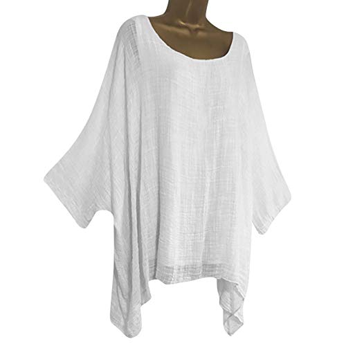 Leinenbluse Damen Sommer - Oberteile Große Größen T Shirt Damen Langarm Fledermausärmel Asymmetrische Saum Bluse Tunika Top Lockere Lässige Baumwolle Leinen Pullover Blusen & Tuniken für Damen Leinenbluse Damen Sommer - Oberteile Große Größen T Shirt Damen Langarm Fledermausärmel Asymmetrische Saum Bluse Tunika Top Lockere Lässige Baumwolle Leinen Pullover Blusen & Tuniken für Damen von DeaAmyGline