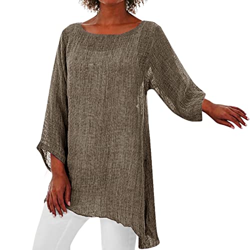 Leinenhemd Damen Lang ,Oberteile 3/4 Arm Shirt Große Größen Lockere Asymmetrisch Hem Langarmshirt Bluse Baumwolle Leinen Longshirt Vintage Lässiges Summer Blusenshirt Baggy Tunika Top Hemden Leinenhemd Damen Lang ,Oberteile 3/4 Arm Shirt Große Größen Lockere Asymmetrisch Hem Langarmshirt Bluse Baumwolle Leinen Longshirt Vintage Lässiges Summer Blusenshirt Baggy Tunika Top Hemden von DeaAmyGline