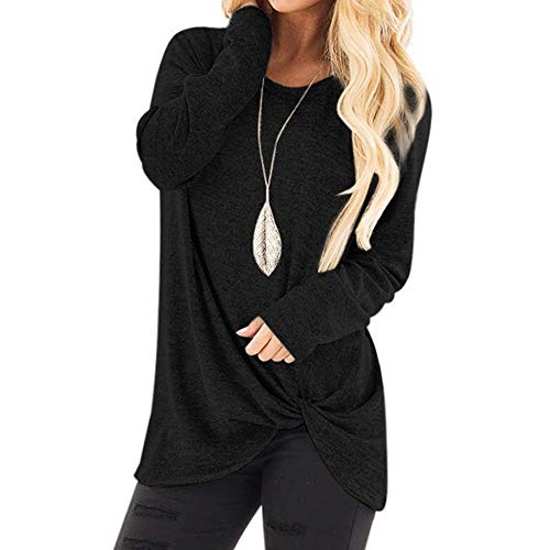 Oberteile Damen Langarm T Shirt Pullover Vorderer Twist Knick Elegant T-Shirt Große Größen Sweatshirt Rundhals Lockere Langarmshirt für Frauen Oberteil Tunika Top Bluse Longshirt Streetwear Oberteile Damen Langarm T Shirt Pullover Vorderer Twist Knick Elegant T-Shirt Große Größen Sweatshirt Rundhals Lockere Langarmshirt für Frauen Oberteil Tunika Top Bluse Longshirt Streetwear von DeaAmyGline