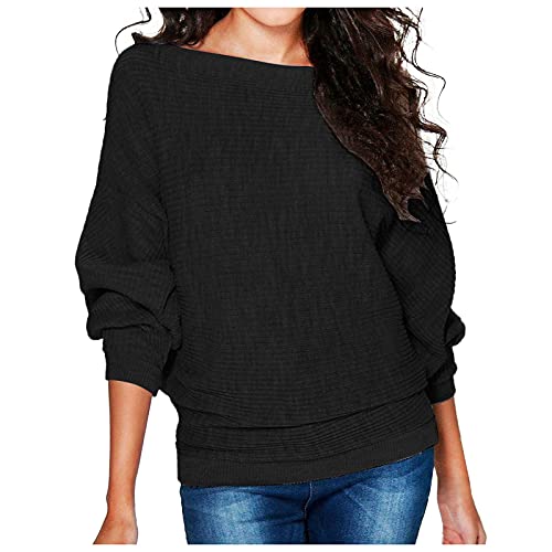 Pullover Damen Baumwolle Strickpullover Fledermausärmel Ribbed Sweater T Shirt Langarm Sweatshirt Elegant Einfarbig Oversize Lockere Strickshirt Pulli Top Schicke Festliche Blusen für Frauen Pullover Damen Baumwolle Strickpullover Fledermausärmel Ribbed Sweater T Shirt Langarm Sweatshirt Elegant Einfarbig Oversize Lockere Strickshirt Pulli Top Schicke Festliche Blusen für Frauen von DeaAmyGline