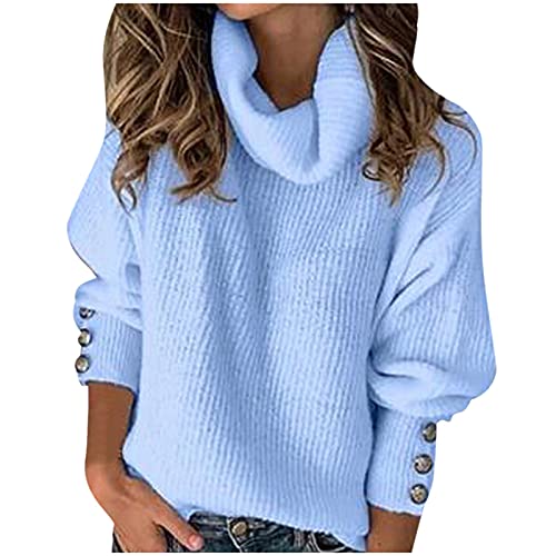 Rollkragenpullover Damen Strickpullover Einfarbig Pulli Langarm mit Knöpfen Schalkragen Rollkragenpulli Pullover Sweater Sweatshirt Gestrickte Langarmshirt Lockere Pullover T Shirt Herbst Winter Rollkragenpullover Damen Strickpullover Einfarbig Pulli Langarm mit Knöpfen Schalkragen Rollkragenpulli Pullover Sweater Sweatshirt Gestrickte Langarmshirt Lockere Pullover T Shirt Herbst Winter von DeaAmyGline