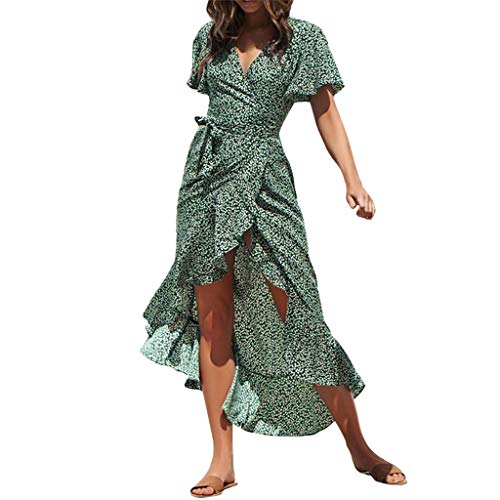 Sommerkleid Damen Lang- Rüschen Kleid Damen Sommer, Boho Strandkleid Damen Sexy Maxikleid mit Schlitz Blumen Punkte Drucken Kurzarm Lange Kleider Festlich Elegant Chiffon Blumenkleid Freizeitkleid Sommerkleid Damen Lang- Rüschen Kleid Damen Sommer, Boho Strandkleid Damen Sexy Maxikleid mit Schlitz Blumen Punkte Drucken Kurzarm Lange Kleider Festlich Elegant Chiffon Blumenkleid Freizeitkleid von DeaAmyGline