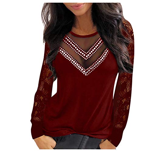 Spitzen Oberteile Damen Elegant - Glitzer Bluse V Ausschnitt Langarmshirt Damen Sexy V Ausschnitt Pailletten Mesh Spitzenbluse Tunika Top Festliche Party Oberteil Blusen & Tuniken für Damen Spitzen Oberteile Damen Elegant - Glitzer Bluse V Ausschnitt Langarmshirt Damen Sexy V Ausschnitt Pailletten Mesh Spitzenbluse Tunika Top Festliche Party Oberteil Blusen & Tuniken für Damen von DeaAmyGline