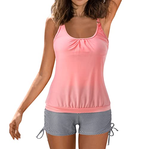 Tankini Damen Bauchweg - Tankini Damen mit Shorts Zweiteilig Badeanzug Damen Große Größen Gestreifte Oberteil und Badeshorts High Waist Sport Bademode Schwimmanzug Tankinis Badeanzüge für Frauen Tankini Damen Bauchweg - Tankini Damen mit Shorts Zweiteilig Badeanzug Damen Große Größen Gestreifte Oberteil und Badeshorts High Waist Sport Bademode Schwimmanzug Tankinis Badeanzüge für Frauen von DeaAmyGline