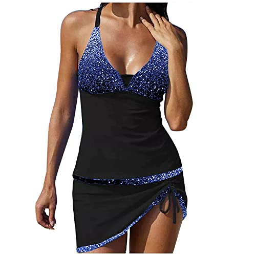 Tankini Damen mit Rock - Tankini Damen Bauchweg Zweiteilig Badeanzug Damen Sexy V-Ausschnitt Oberteil High Waist Drawstring Schwimmrock Bademode Schwimmanzug Tankinis Set Badeanzüge für Frauen Tankini Damen mit Rock - Tankini Damen Bauchweg Zweiteilig Badeanzug Damen Sexy V-Ausschnitt Oberteil High Waist Drawstring Schwimmrock Bademode Schwimmanzug Tankinis Set Badeanzüge für Frauen von DeaAmyGline