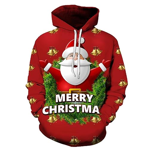 Weihnachts Hoodie Herren Unisex Weihnachtspullover Lustig Kapuzenpullover Weihnachten Pullover mit Hässliche 3D Weihnachtsmotive Weihnachtspulli Hoody Sweatshirt mit Kapuze Ugly Christmas Hoodies Weihnachts Hoodie Herren Unisex Weihnachtspullover Lustig Kapuzenpullover Weihnachten Pullover mit Hässliche 3D Weihnachtsmotive Weihnachtspulli Hoody Sweatshirt mit Kapuze Ugly Christmas Hoodies von DeaAmyGline