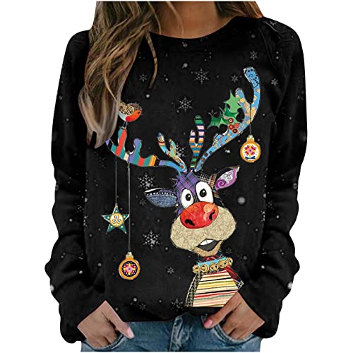 Weihnachtspullover Damen Langarmshirt- Pullover Weihnachten Damen Sweatshirt - Weihnachtsshirt Damen Langarm Weihnachtsmotiv Weihnachtspulli Weihnachts Oberteile T-Shirts für Frauen Teenager Mädchen Weihnachtspullover Damen Langarmshirt- Pullover Weihnachten Damen Sweatshirt - Weihnachtsshirt Damen Langarm Weihnachtsmotiv Weihnachtspulli Weihnachts Oberteile T-Shirts für Frauen Teenager Mädchen von DeaAmyGline