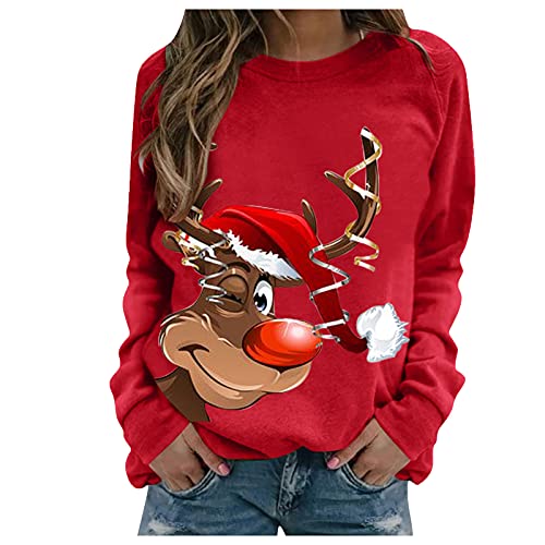Weihnachtspullover Damen Langarmshirt- Pullover Weihnachten Damen Sweatshirt - Weihnachtsshirt Damen Langarm Weihnachtsmotiv Weihnachtspulli Weihnachts Oberteile T-Shirts für Frauen Teenager Mädchen Weihnachtspullover Damen Langarmshirt- Pullover Weihnachten Damen Sweatshirt - Weihnachtsshirt Damen Langarm Weihnachtsmotiv Weihnachtspulli Weihnachts Oberteile T-Shirts für Frauen Teenager Mädchen von DeaAmyGline
