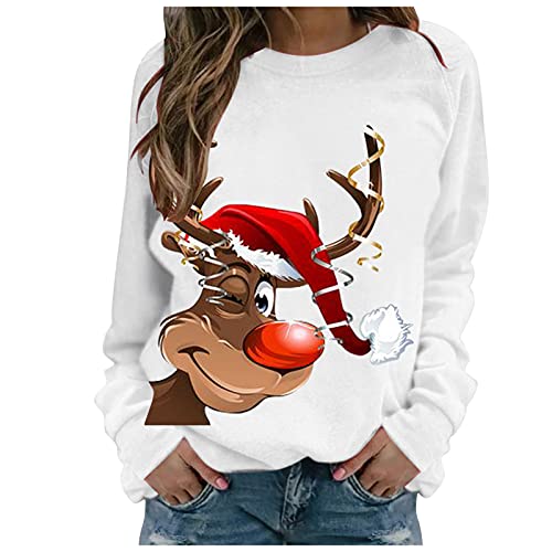 Weihnachtspullover Damen Langarmshirt- Pullover Weihnachten Sweatshirt - Weihnachtsshirt Langarm Weihnachtsmotiv Weihnachtspulli Weihnachts Oberteile T-Shirts für Frauen Teenager Mädchen Weihnachtspullover Damen Langarmshirt- Pullover Weihnachten Sweatshirt - Weihnachtsshirt Langarm Weihnachtsmotiv Weihnachtspulli Weihnachts Oberteile T-Shirts für Frauen Teenager Mädchen von DeaAmyGline