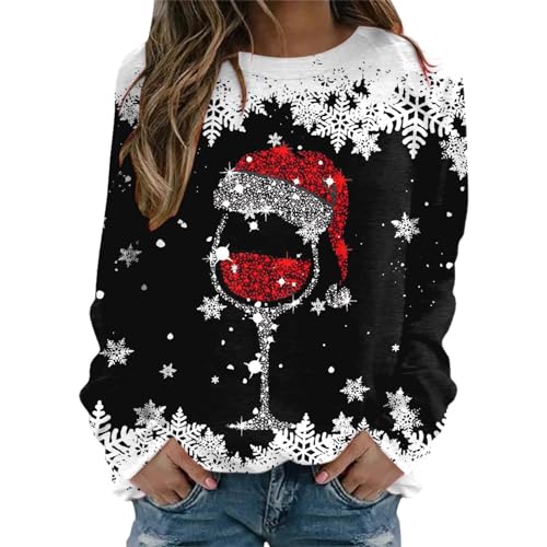Weihnachtspullover Damen Weihnachten Pullover Weihnachts Sweatshirt mit Weihnachtsmotiv Weihnachtsshirt Langarm Tshirt Rundhals Oberteil Langarmshirt Weihnachtspulli für Frauen Teenager Mädchen Weihnachtspullover Damen Weihnachten Pullover Weihnachts Sweatshirt mit Weihnachtsmotiv Weihnachtsshirt Langarm Tshirt Rundhals Oberteil Langarmshirt Weihnachtspulli für Frauen Teenager Mädchen von DeaAmyGline