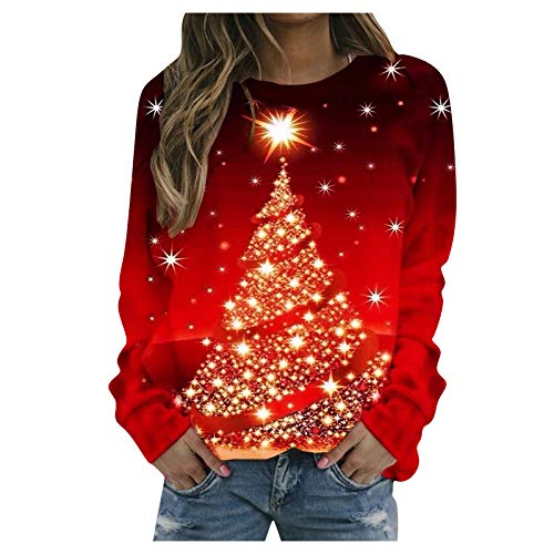 Weihnachtspullover Damen Weihnachten Pullover Weihnachts Sweatshirt mit Weihnachtsmotiv Weihnachtsshirt Langarm Tshirt Rundhals Oberteil Langarmshirt Weihnachtspulli für Frauen Teenager Mädchen Weihnachtspullover Damen Weihnachten Pullover Weihnachts Sweatshirt mit Weihnachtsmotiv Weihnachtsshirt Langarm Tshirt Rundhals Oberteil Langarmshirt Weihnachtspulli für Frauen Teenager Mädchen von DeaAmyGline