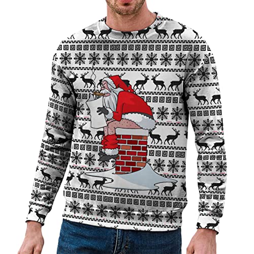 Weihnachtspullover Herren Hässlich - Pullover Weihnachten Herren Weihnachtspulli Lustig Weihnachtsthema Weihnachts Sweatshirt Ugly Christmas Sweater Xmas Weihnachtsshirt Langarm Weihnachtskostüm von DeaAmyGline