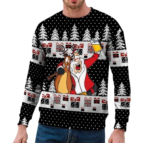 Weihnachtspullover Herren Lustig, Weihnachts Sweatshirt Herren Christmas Pullover mit Weihnachtsmotiv Weihnachtspulli Hässlich Weihnachtsshirt Langarm Weihnachten Tshirt Ugly Xmas Shirt Pullis Weihnachtspullover Herren Lustig, Weihnachts Sweatshirt Herren Christmas Pullover mit Weihnachtsmotiv Weihnachtspulli Hässlich Weihnachtsshirt Langarm Weihnachten Tshirt Ugly Xmas Shirt Pullis von DeaAmyGline