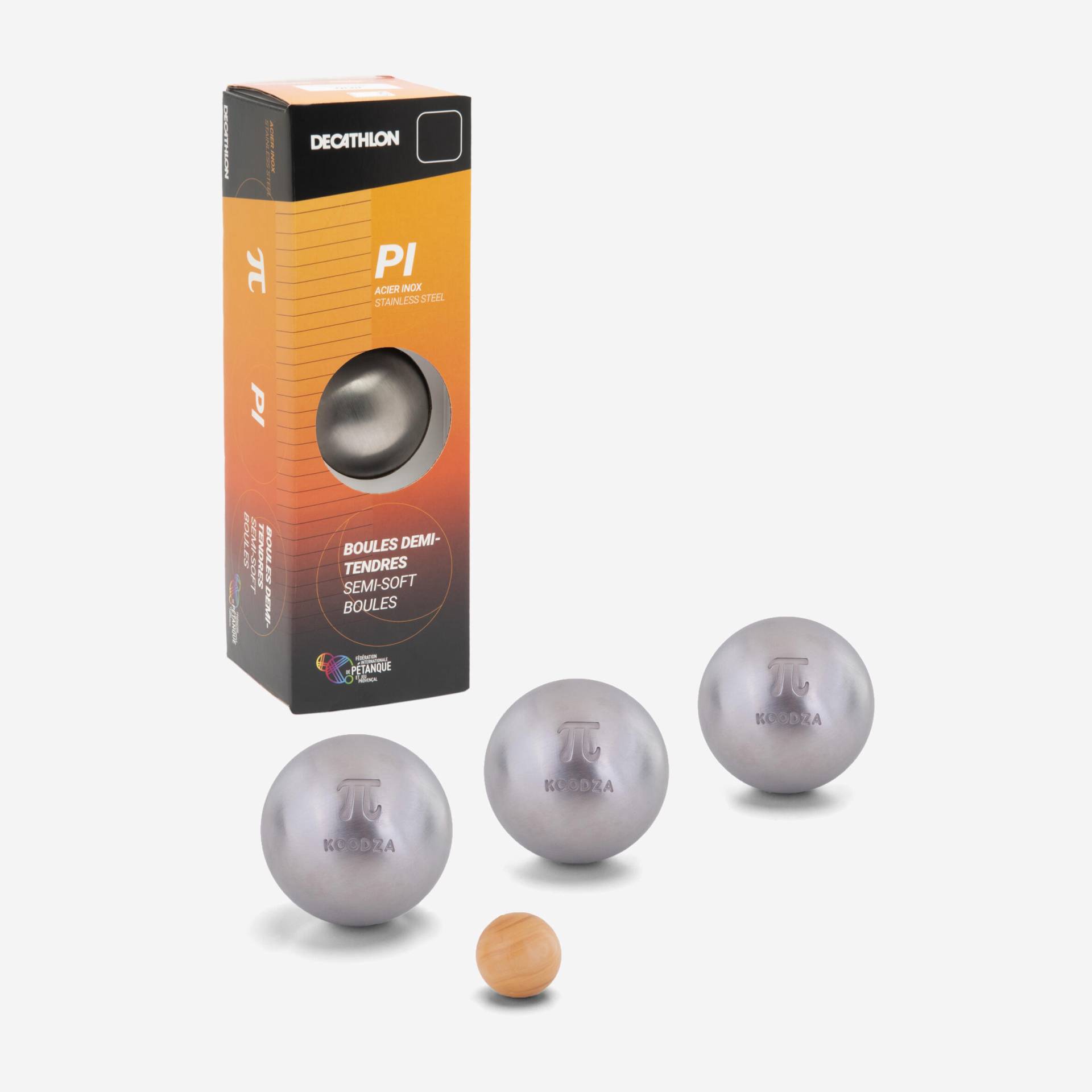 Boulekugeln halbweich PI Edelstahl Wettkampf ×3 Boulekugeln halbweich PI Edelstahl Wettkampf ×3 von Decathlon