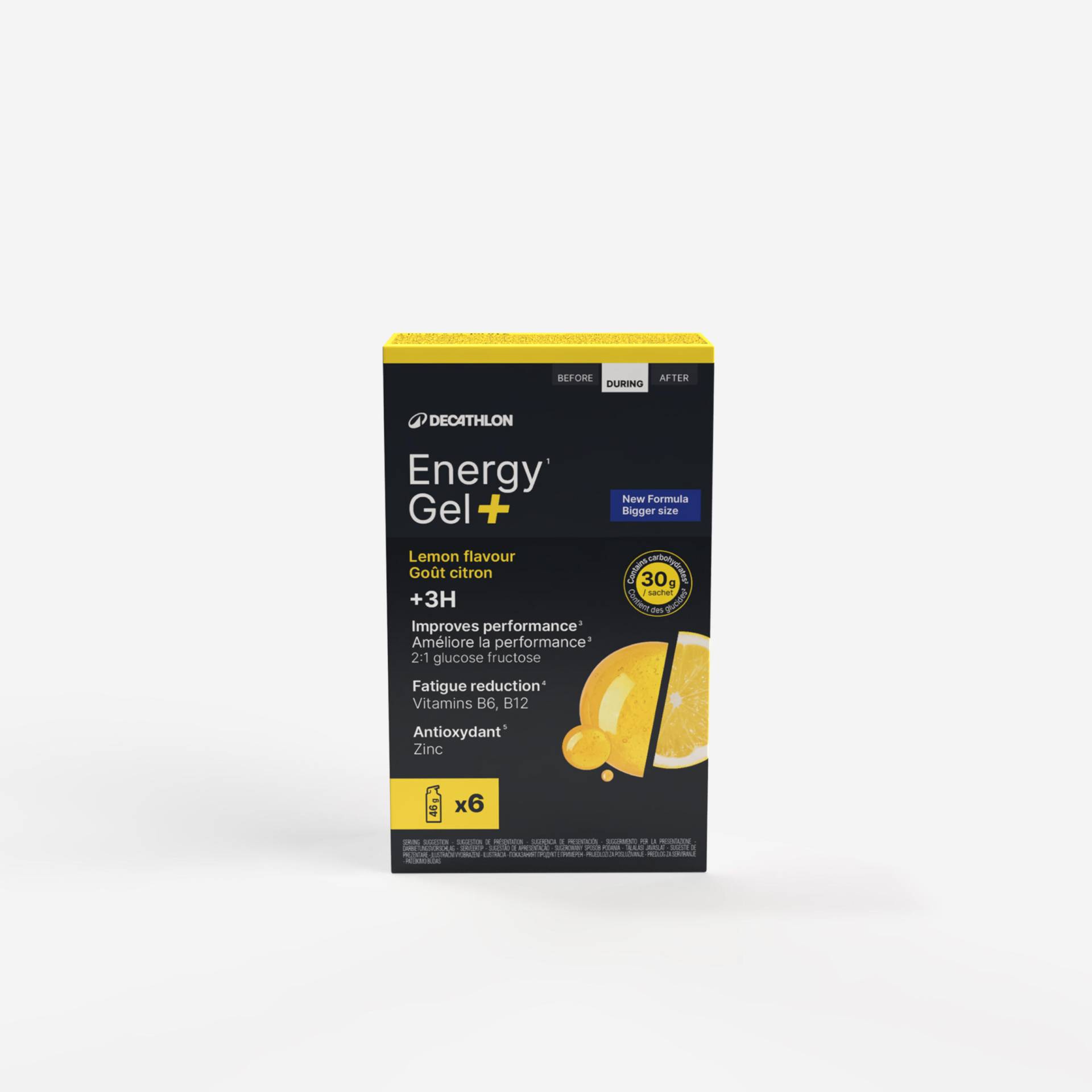 Energy Gel+ Zitrone 6 St. für Belastungen über 3 Stunden Energy Gel+ Zitrone 6 St. für Belastungen über 3 Stunden von Decathlon