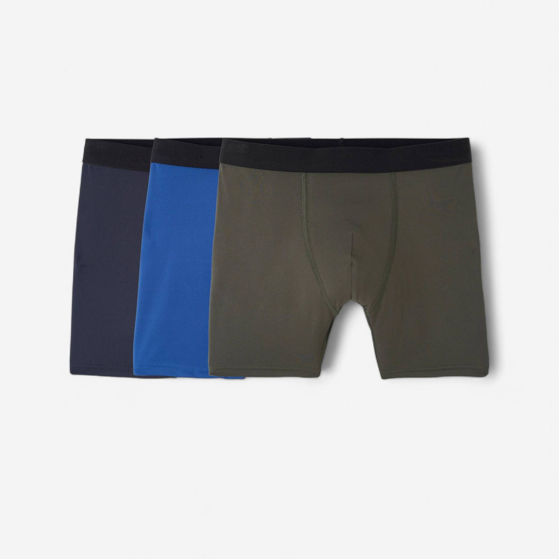 Funktionsunterhose Boxershorts Herren atmungsaktiv 3er Pack - blau/khaki Funktionsunterhose Boxershorts Herren atmungsaktiv 3er Pack - blau/khaki von Decathlon