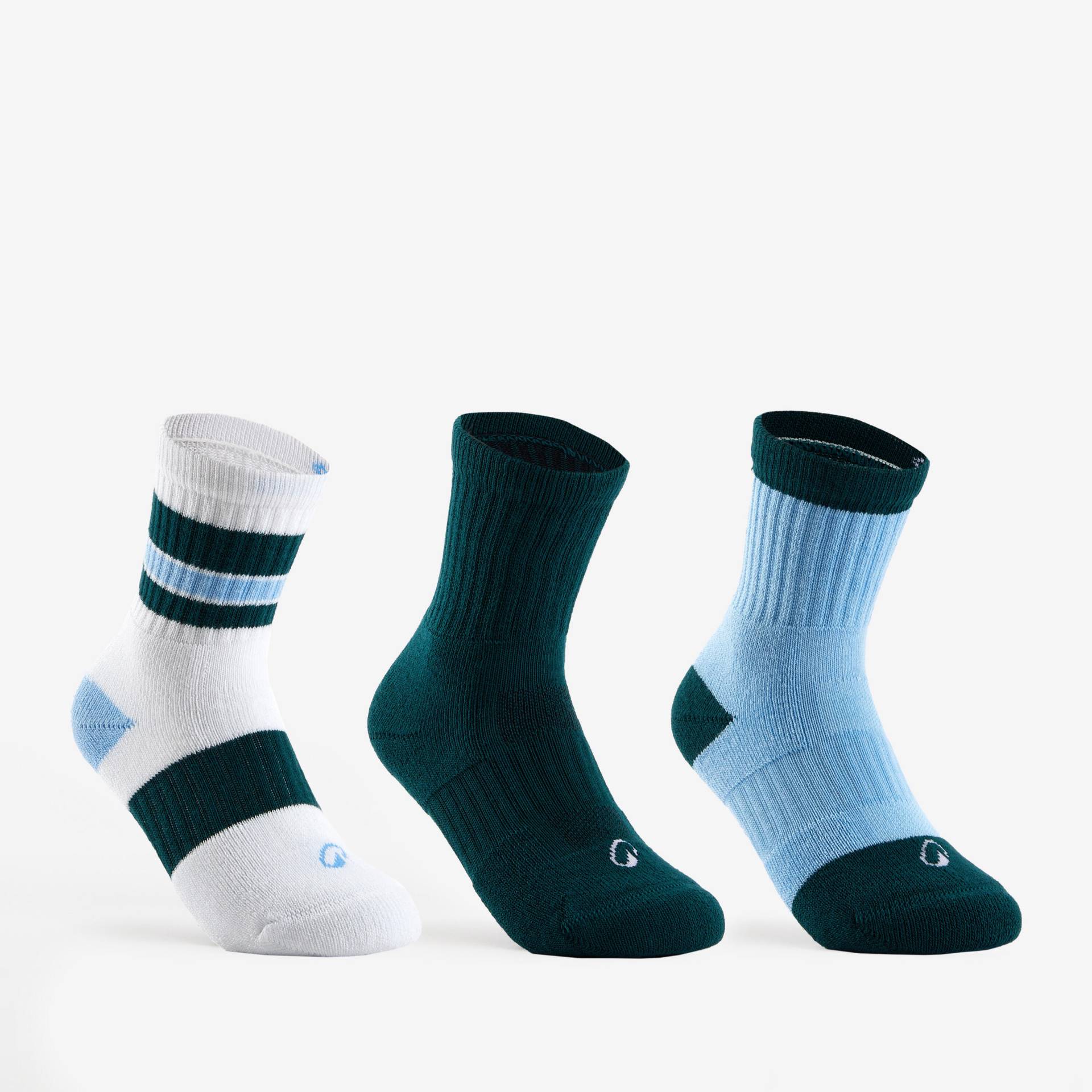 Kinder Tennissocken High 3er-Pack - RS500 weiss/blau Kinder Tennissocken High 3er-Pack - RS500 weiss/blau von Decathlon