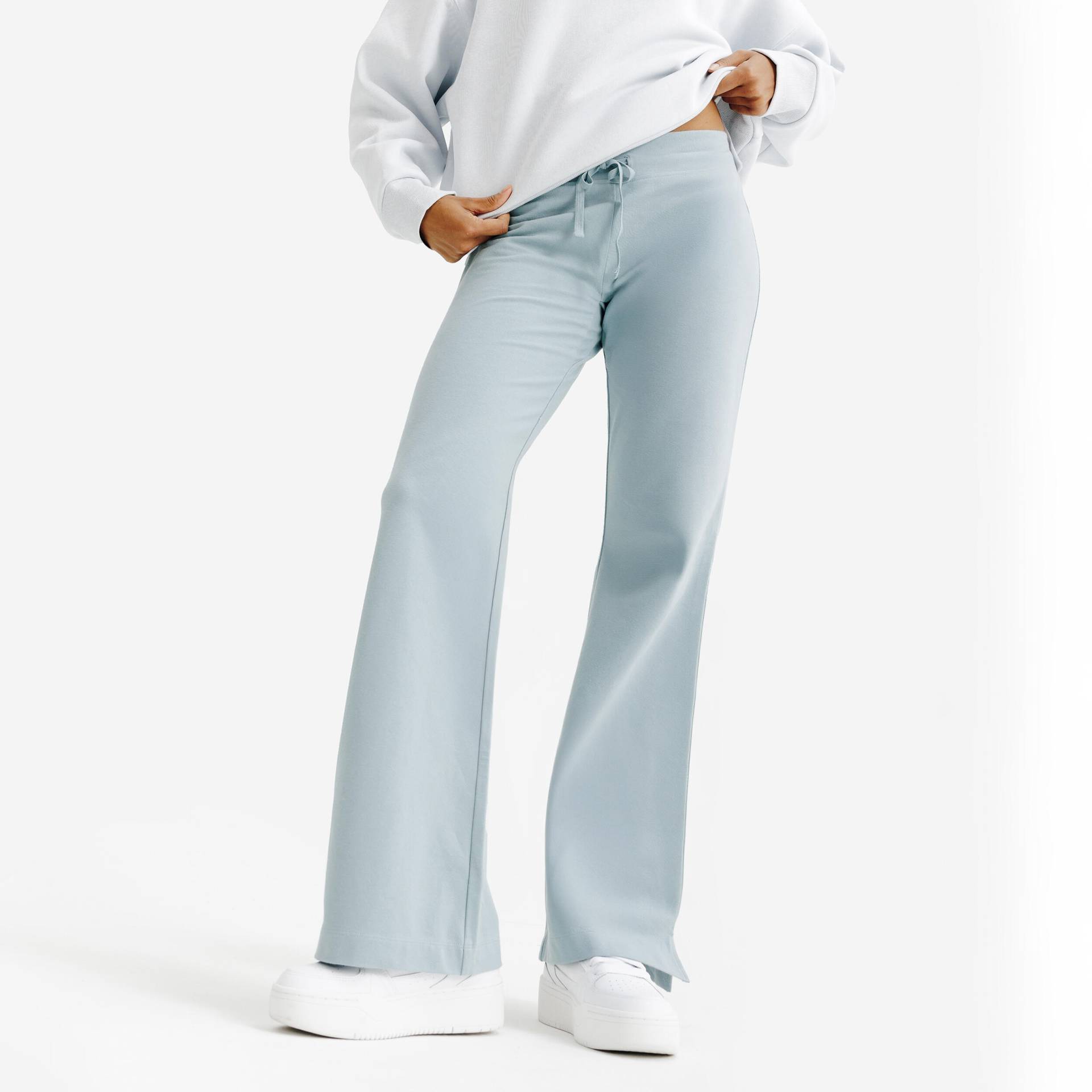 Leggings Damen ausgestelltes Bein - blau von Decathlon