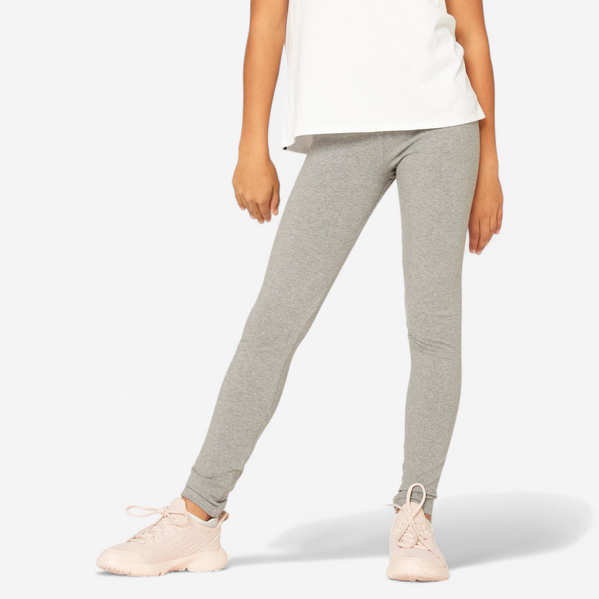 Leggings Mädchen Baumwolle - grau von Decathlon