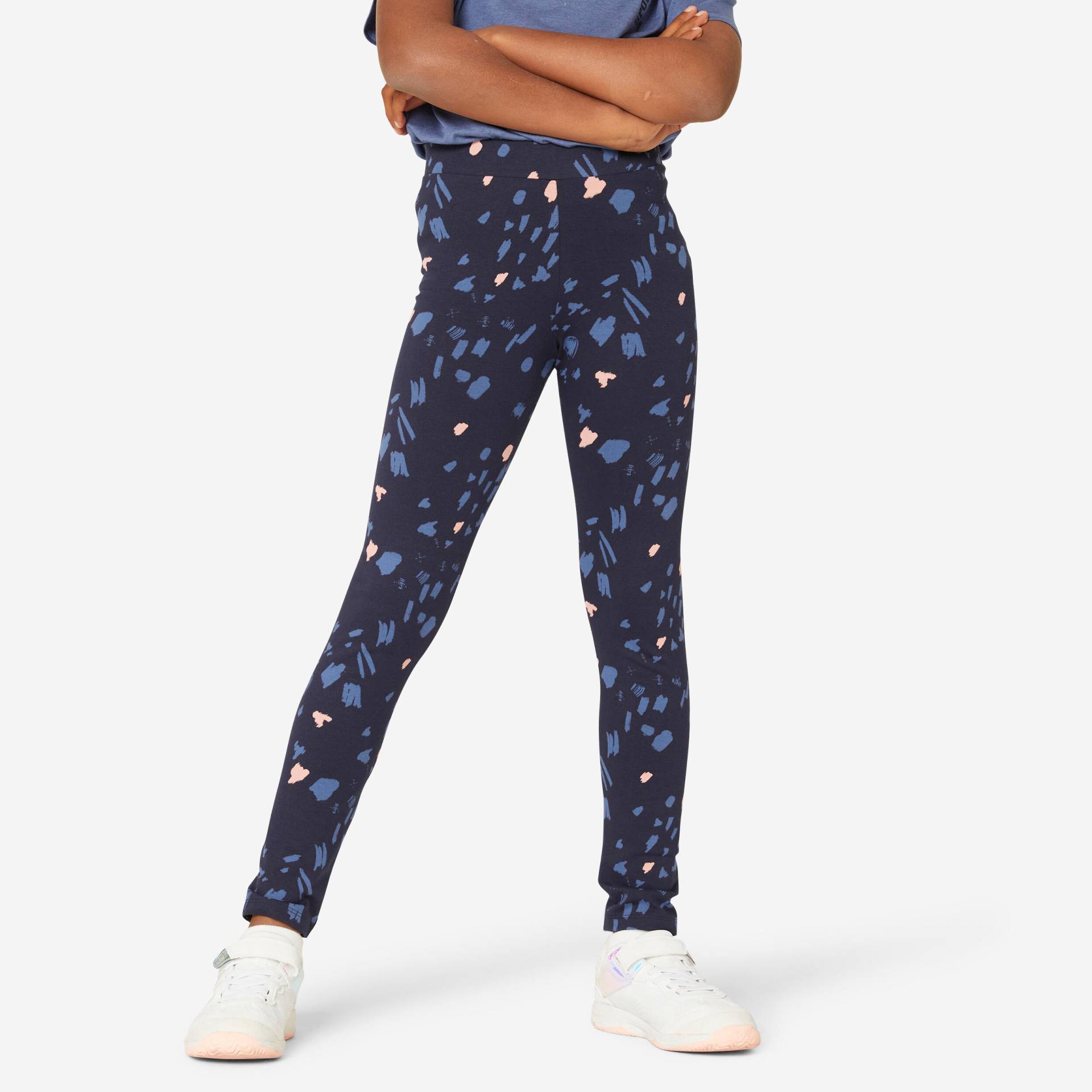 Leggings Kinder Baumwolle bedruckt - blau von Decathlon