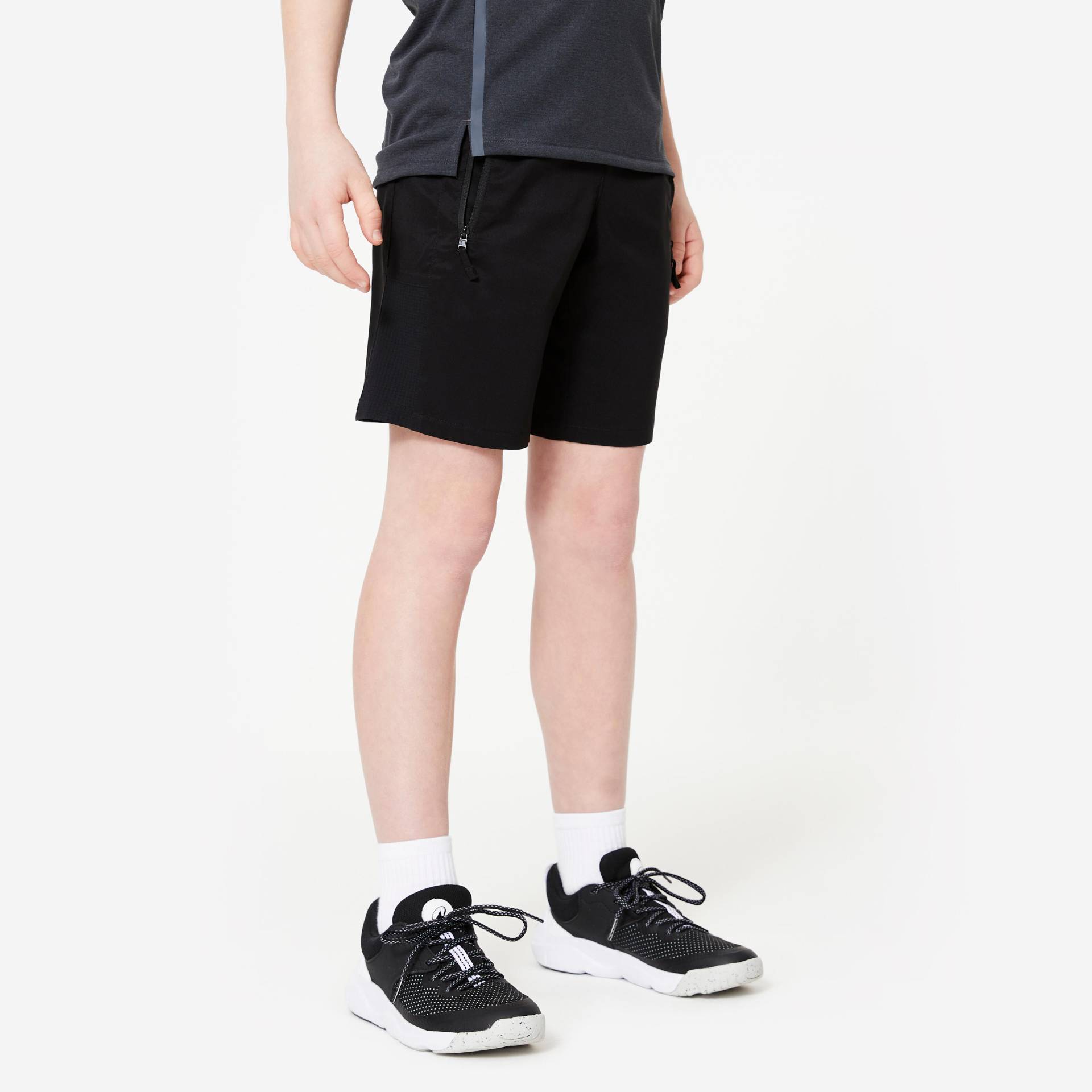 Shorts Kinder atmungsaktiv - W500 schwarz von Decathlon