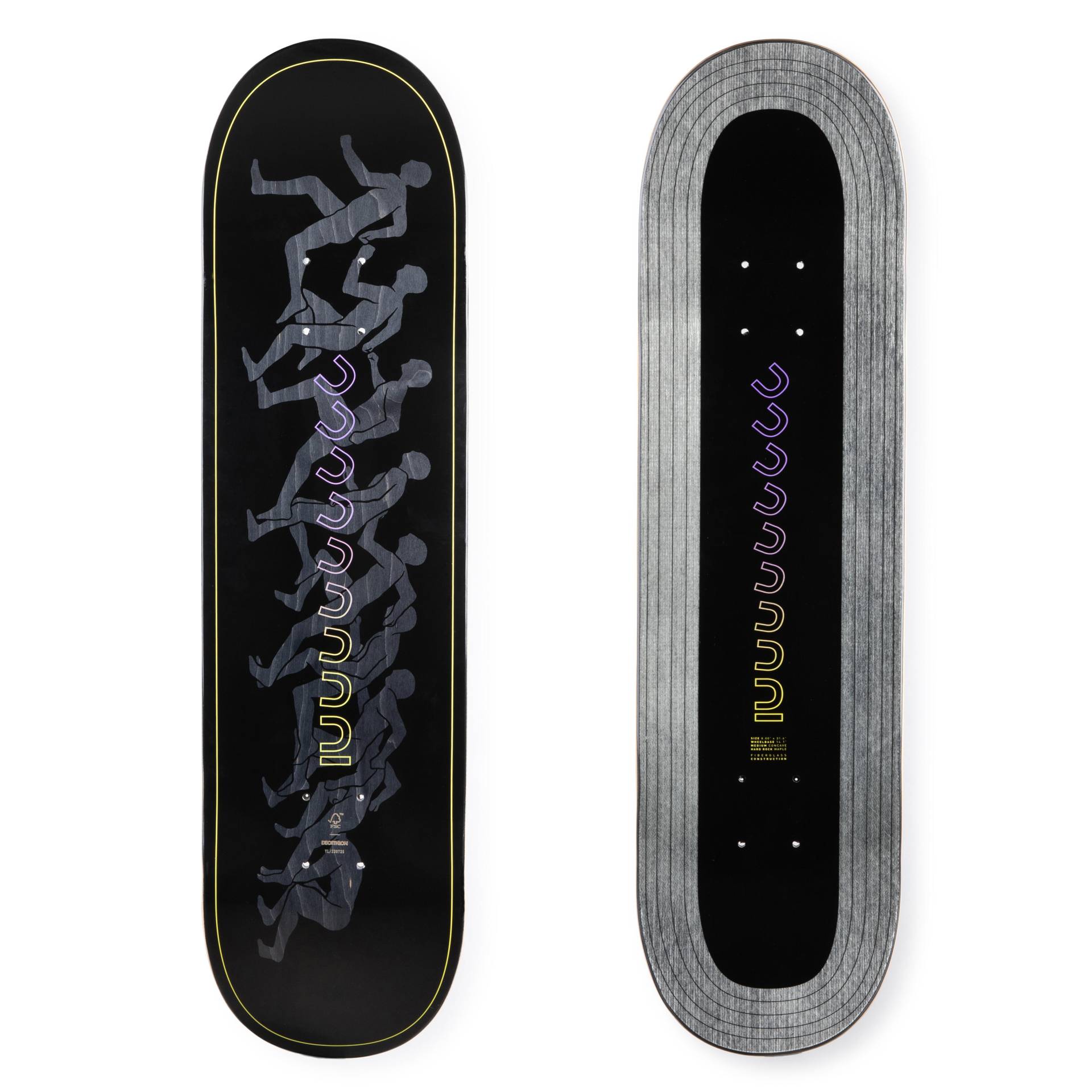 Skateboard-Deck Composite 8" - DK900 FGC schwarz von Decathlon