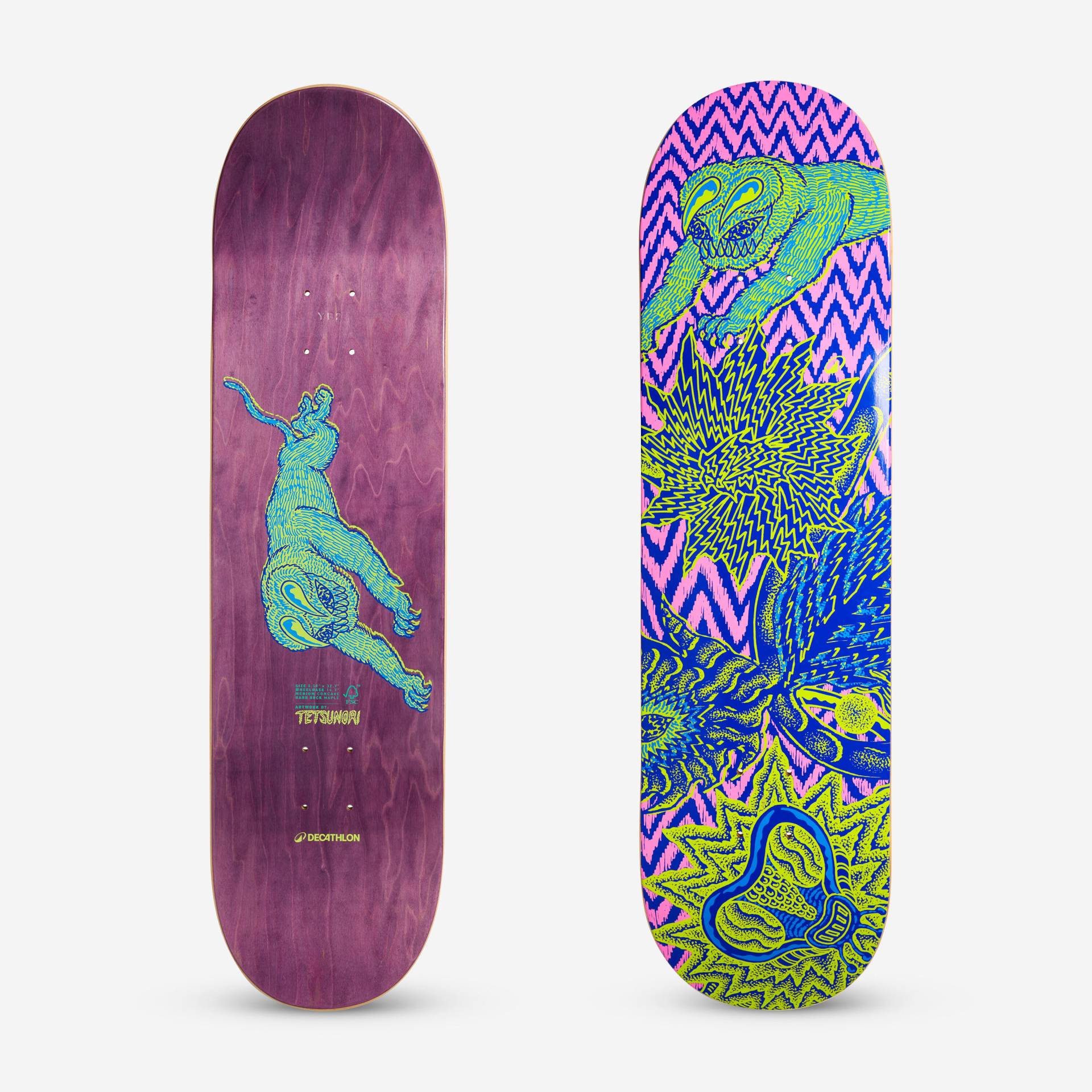 Skateboard-Deck Ahorn Popsicle 8.5" - DK500 Grafik von Tetsunori Skateboard-Deck Ahorn Popsicle 8.5" - DK500 Grafik von Tetsunori von Decathlon