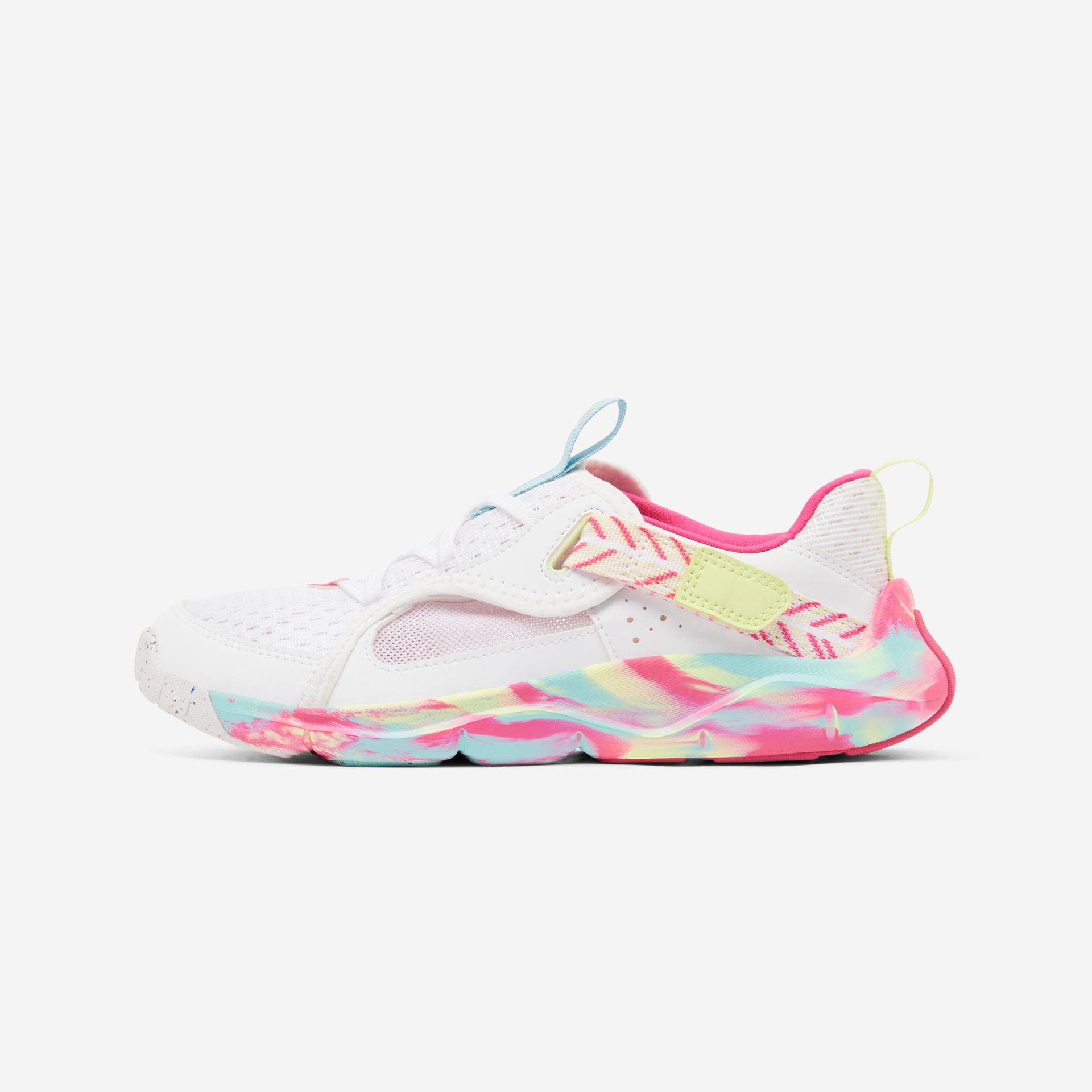 Turnschuhe Kinder Klettverschluss - Playful Summer weiss/rosa von Decathlon