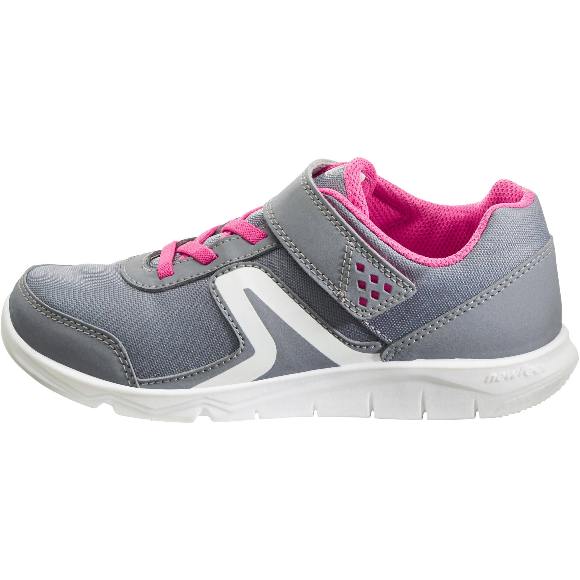 Kinder Sportschuhe Klettverschluss - PW100 grau/weiss von Decathlon