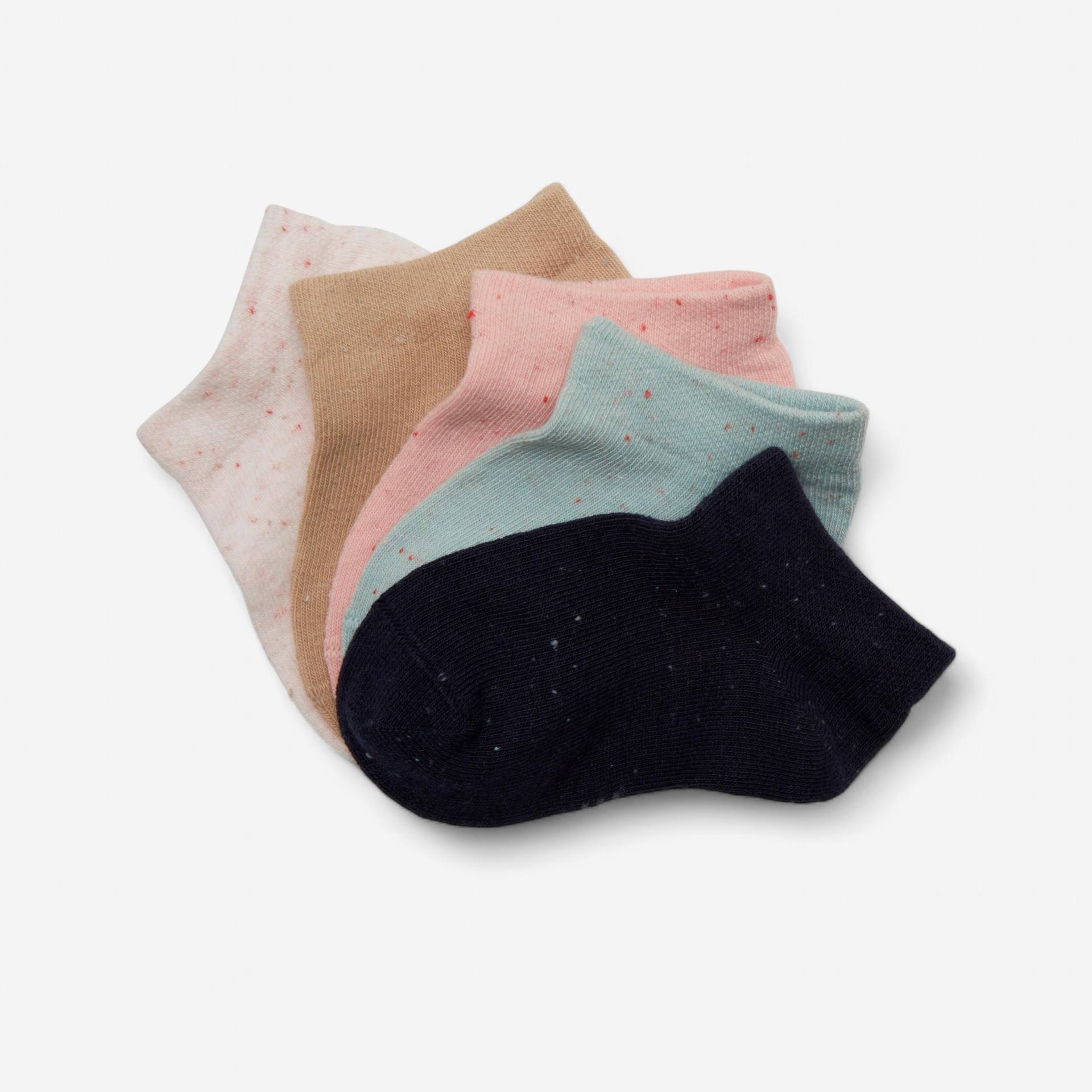 Sportsocken Low Basic 5er-Pack Kinder rosa/beige/blau Sportsocken Low Basic 5er-Pack Kinder rosa/beige/blau von Decathlon