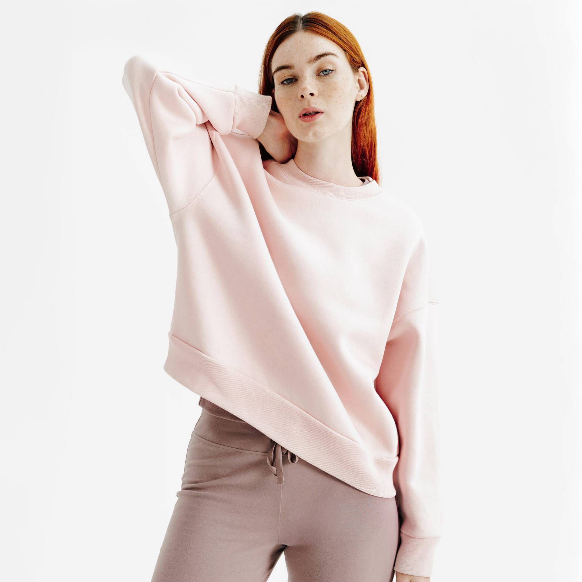Sweatshirt Damen Rundhals - rosa Sweatshirt Damen Rundhals - rosa von Decathlon