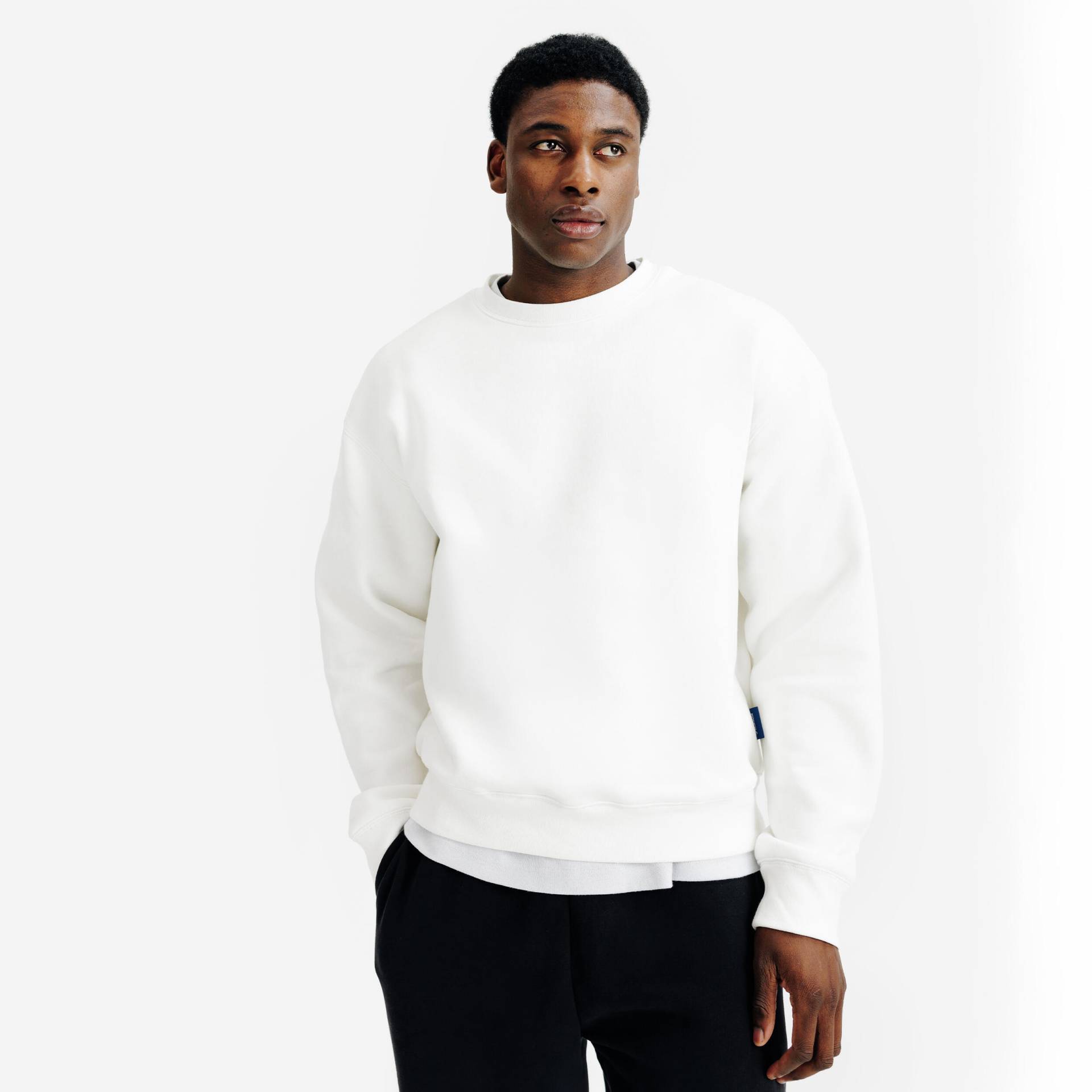 Sweatshirt Herren Oversized Rundhals - weiß von Decathlon