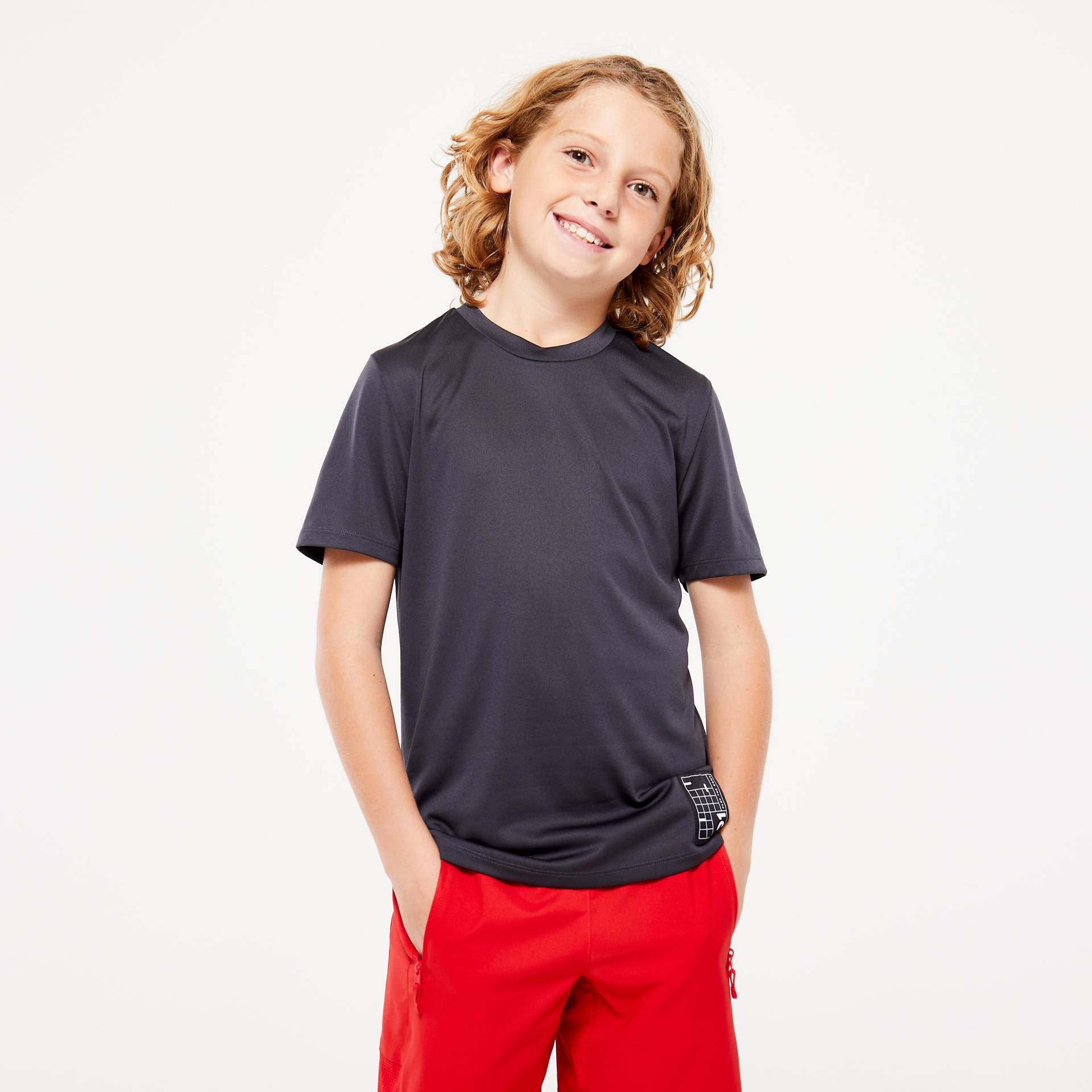 T-Shirt Kinder atmungsaktiv - grau von Decathlon