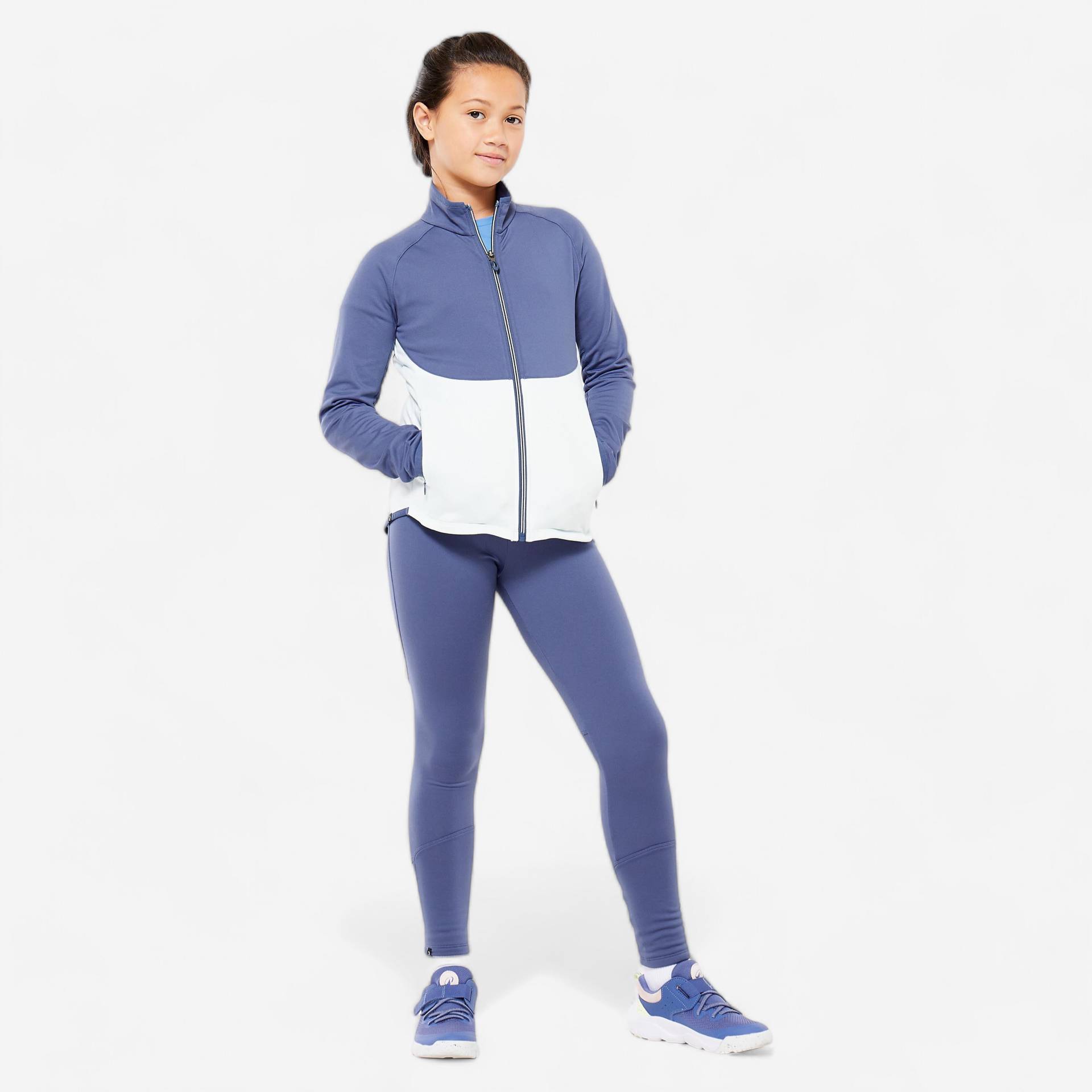 Trainingsanzug Kinder atmungsaktiv - S500 blau/hellgrün Trainingsanzug Kinder atmungsaktiv - S500 blau/hellgrün von Decathlon