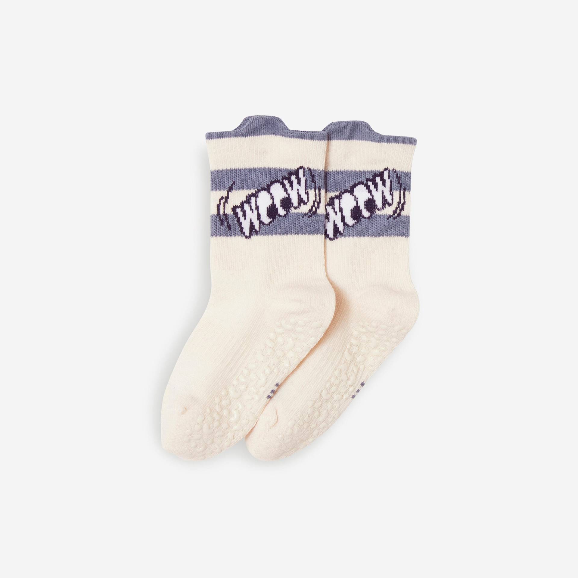 Turnsocken Kinder rutschfest atmungsaktiv - 600 beige mit Mustern Turnsocken Kinder rutschfest atmungsaktiv - 600 beige mit Mustern von Decathlon