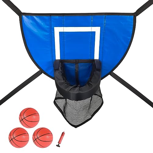 Dechoga Trampolin Basketballkorb, Abreißrand zum Eintauchen TrampolinBasketballaufsatz mit Mini Basketbällen TrampolinZubehör für Kinder Innen und Außenbereich von Dechoga