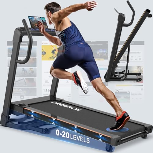 Decorcn Laufband für Zuhause - 4,5 PS, bis 16 km/h. Profi Große Lauffläche Laufband Klappbar, 20 Neigungsstufen Leise Walking Pad mit interaktivem LCD-Display & Bluetooth, bis 150KG Decorcn Laufband für Zuhause - 4,5 PS, bis 16 km/h. Profi Große Lauffläche Laufband Klappbar, 20 Neigungsstufen Leise Walking Pad mit interaktivem LCD-Display & Bluetooth, bis 150KG von Decorcn