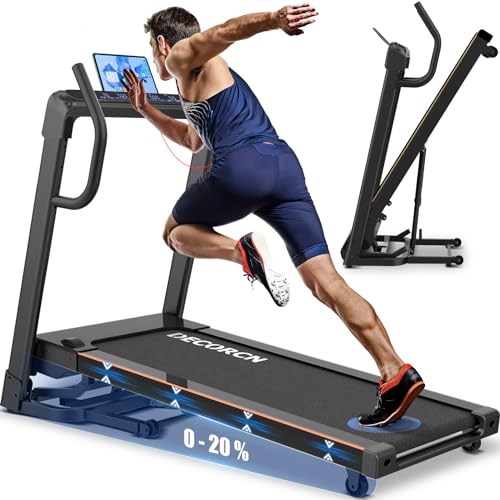 Decorcn Laufband für Zuhause - 4,5 PS, bis 16 km/h. Profi Große Lauffläche Laufband Klappbar, 20 Neigungsstufen Leise Walking Pad mit interaktivem LCD-Display & Bluetooth, bis 150KG Decorcn Laufband für Zuhause - 4,5 PS, bis 16 km/h. Profi Große Lauffläche Laufband Klappbar, 20 Neigungsstufen Leise Walking Pad mit interaktivem LCD-Display & Bluetooth, bis 150KG von Decorcn