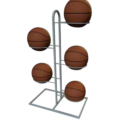 Decorhome Ball-Aufbewahrungshalter – 5-stöckiger Fußballständer | Organizer Für Sportausrüstung | Basketballständer Für Volleyball, Fußball, Basketball | Mehrzweck-Ball-Aufbewahrungsbox Für Zuhause von Decorhome