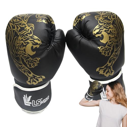 Decorhome Boxhandschuhe – Sparring-Boxhandschuhe | Atmungsaktive Muay-Thai-Kickboxhandschuhe Aus PU-Leder Mit Tiger-Aufdruck Für Das Kampftraining | Professionelle, Verschleißfeste Boxhandschuhe Für E von Decorhome