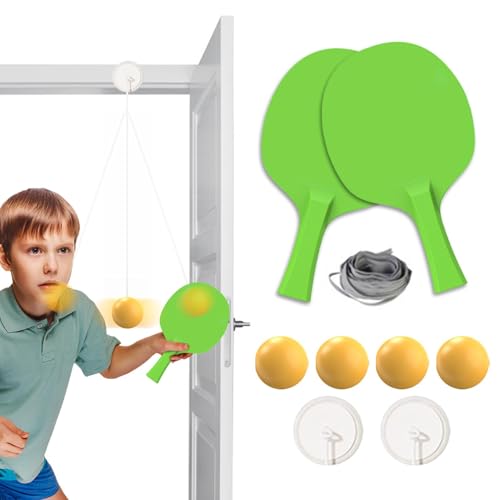 Decorhome Ping-Pong-Trainer, Tischtennis-Trainer-Set, Leichter Tischtennistrainer, Tragbare Tischtennisausrüstung, Sicherheitstrainingsgerät, Outdoor-Tischtennis-Trainingsset für Erwachsene und Kinder von Decorhome