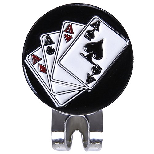 Decqerbe Magnetischer Kappen-Clip, abnehmbar, Metall, Golf, schwarz, Poker-Marker-Set von Decqerbe