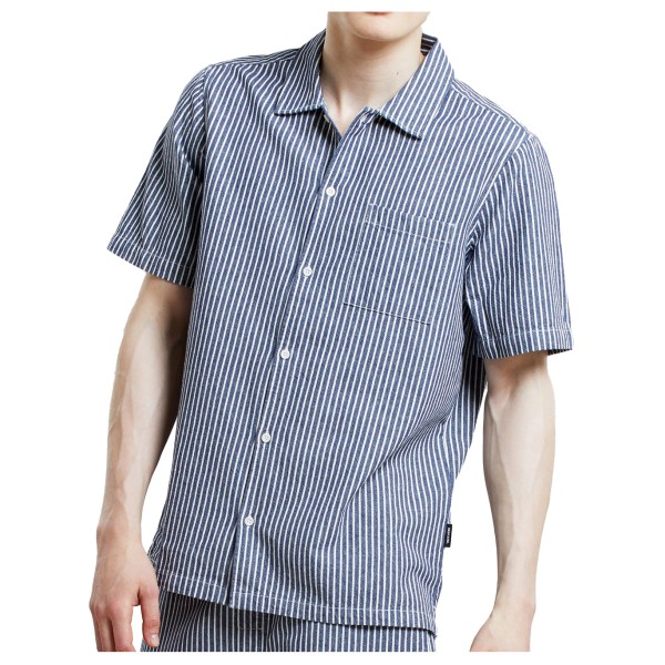 DEDICATED - Shirt Brantevik Work Stripe - Hemd Gr M grau von Dedicated