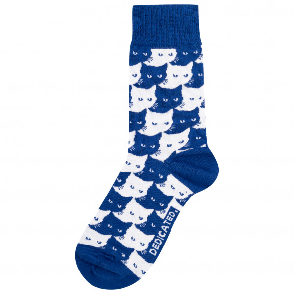 DEDICATED - Socks Sigtuna Pepita Cats - Multifunktionssocken Gr 41-45 blau von Dedicated