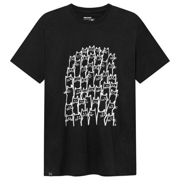 DEDICATED - T-Shirt Stockholm Cat Crowd - T-Shirt Gr XXL schwarz von Dedicated